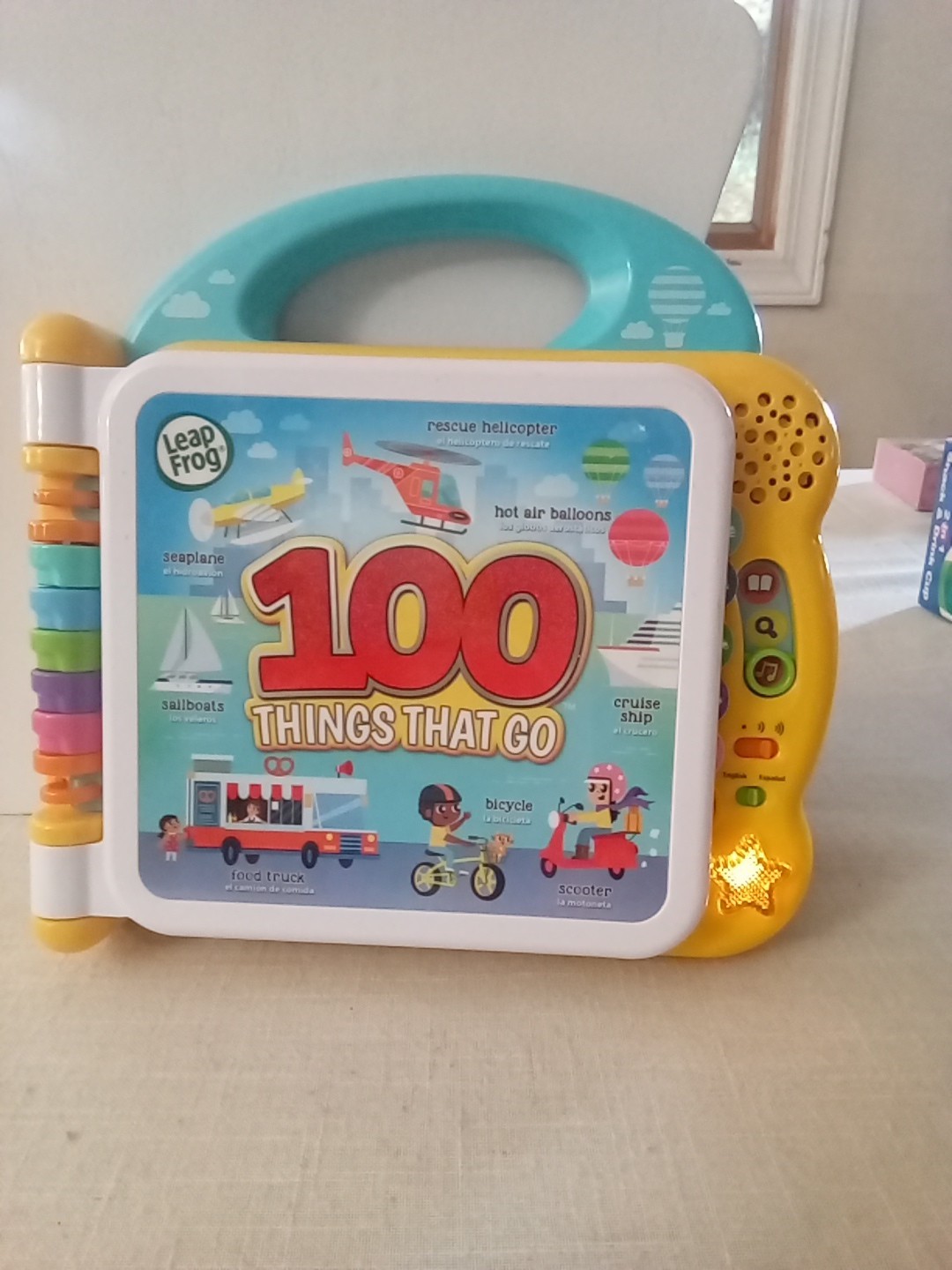 Leapfrog 100 Things That Go Learning Educational Book Toy English/ Spanish WORKS