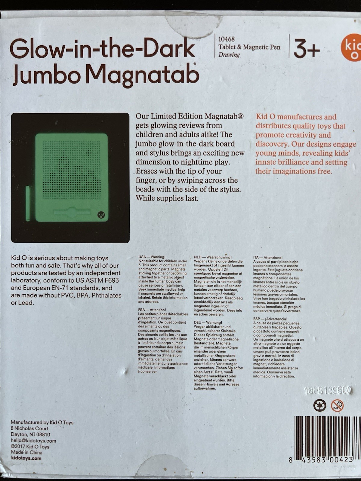 The Original Magnatab Glow In The Dark 10468 Tablet And Magnetic Pen In Box