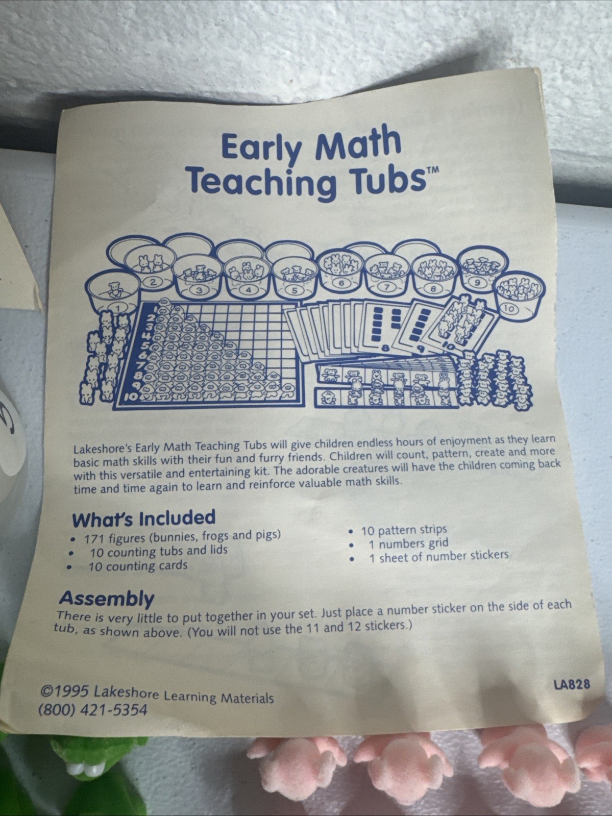 Vintage 1995 LAKESHORE LA828 Early Math Teaching Tubs – INCOMPLETE READ!