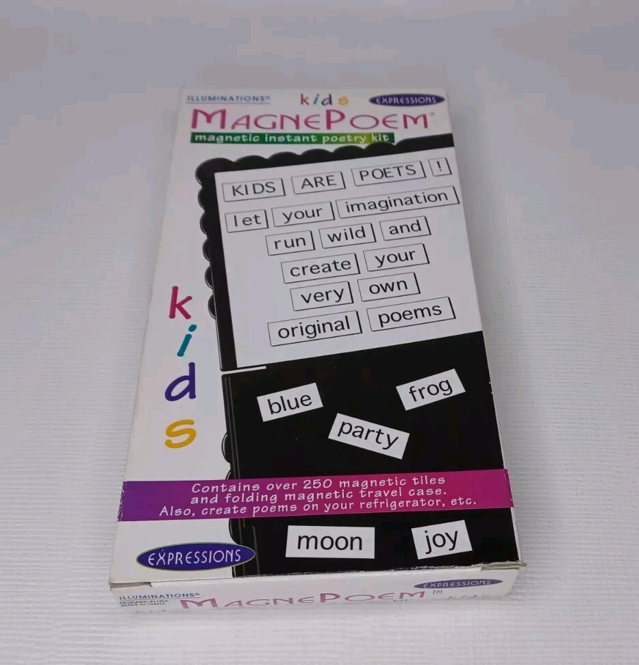 Vintage 1995 Illuminations Kids MagnePoem Magnetic Instant Poetry Kit In Travel
