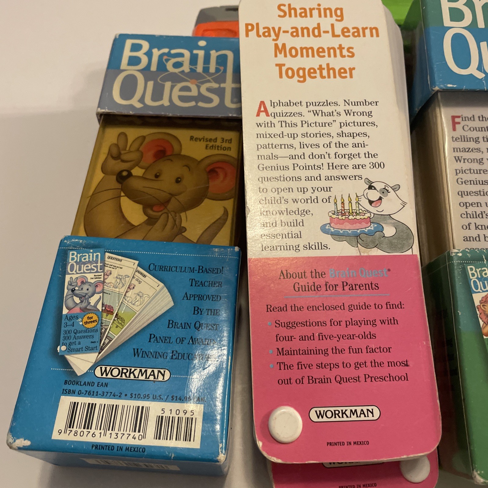 Brain Quest Lot Kids Learning Cards Ages 3–7 Threes Preschool Kindergarten 1st