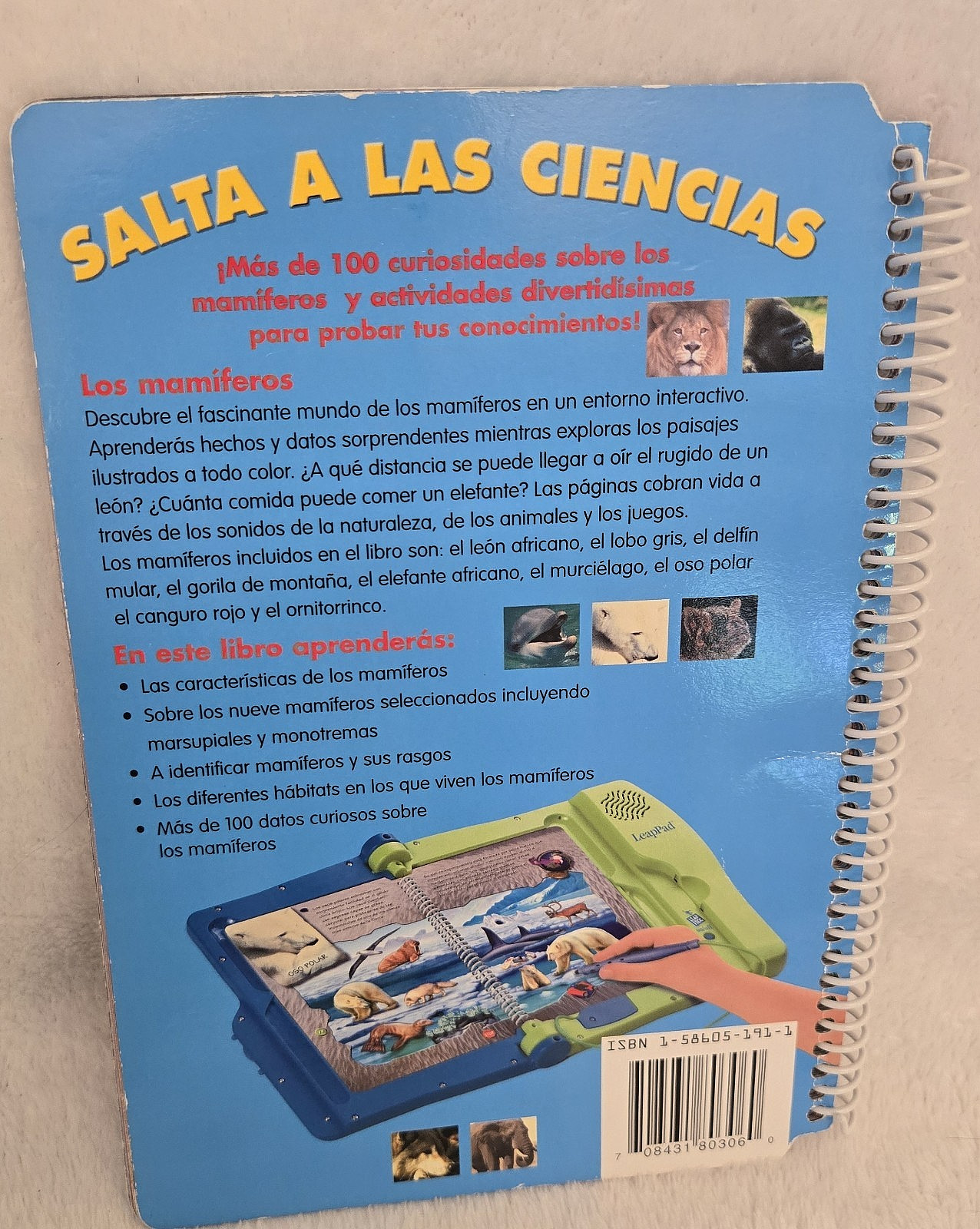 LeapFrog LeapPad Espanol Spanish Interactive Ciencias Los Mamiferos /Cartridge