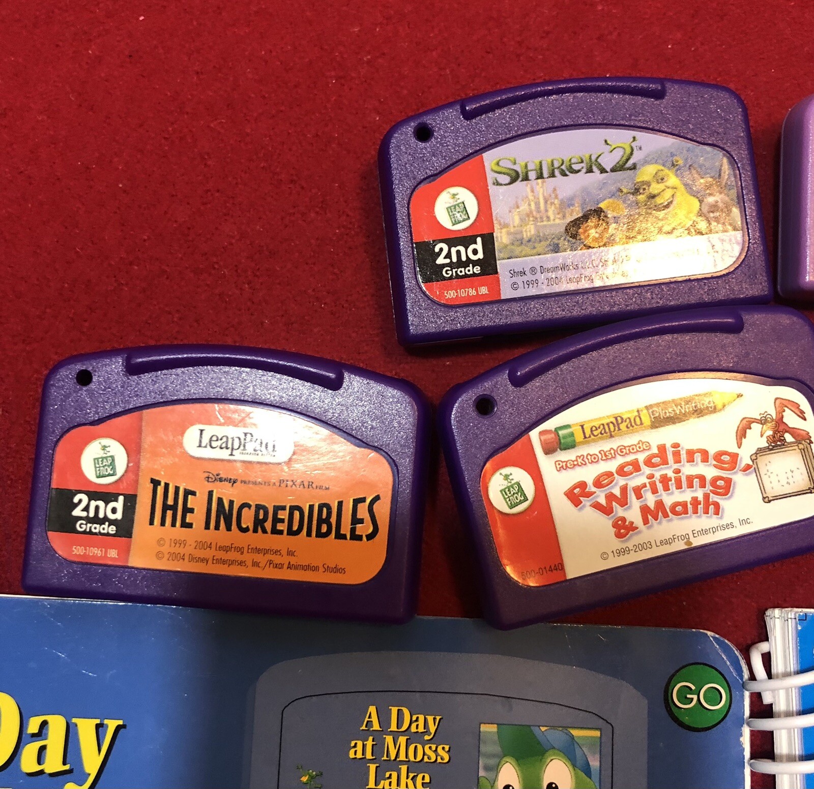 LeapFrog Leap Pad Miscellanous Items- 2 Books, 5 Cartridges. None Matching