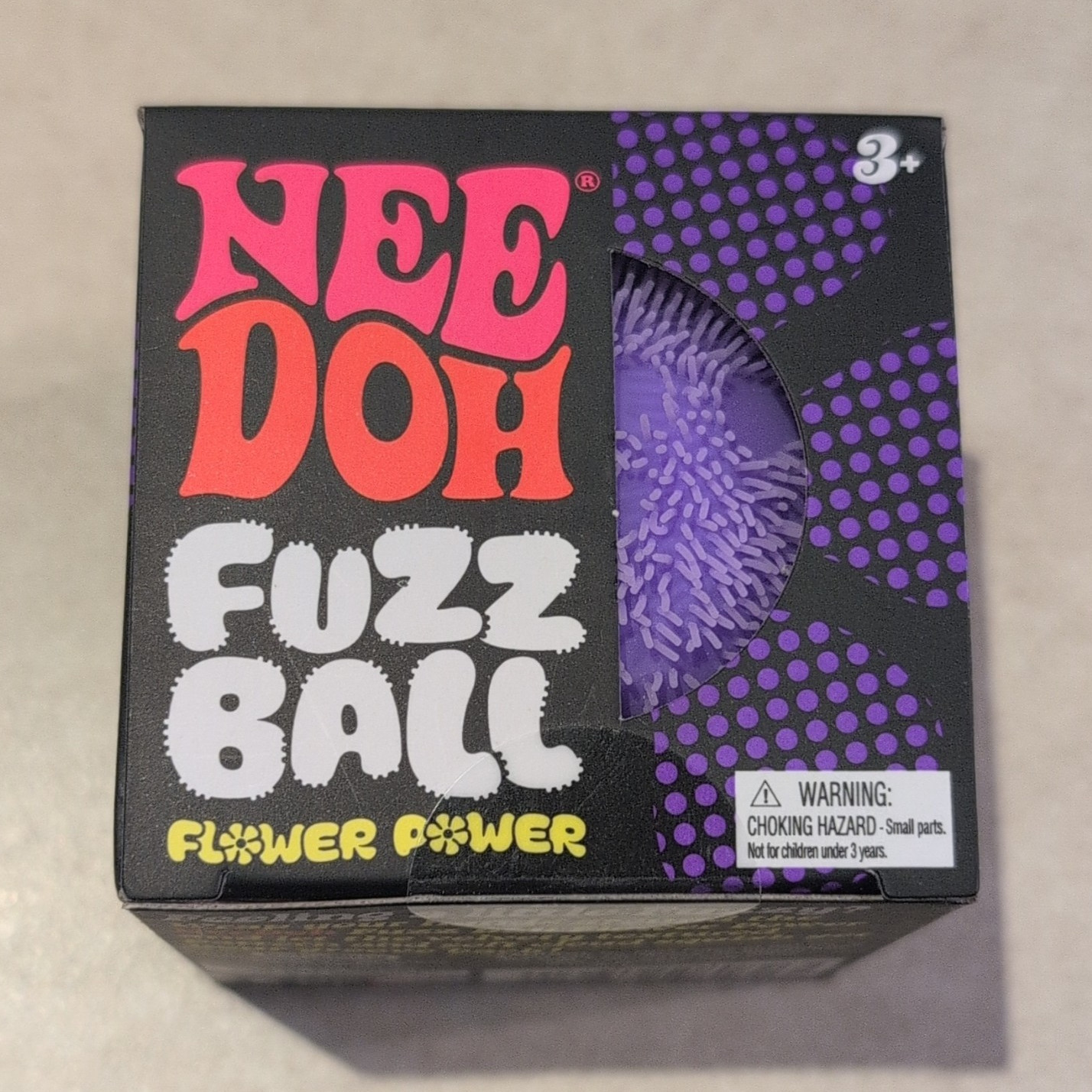 NeeDoh Fuzz Ball Flower Power Velvet Squeeze Toy, Purple, Ages 3+ (26062HY)