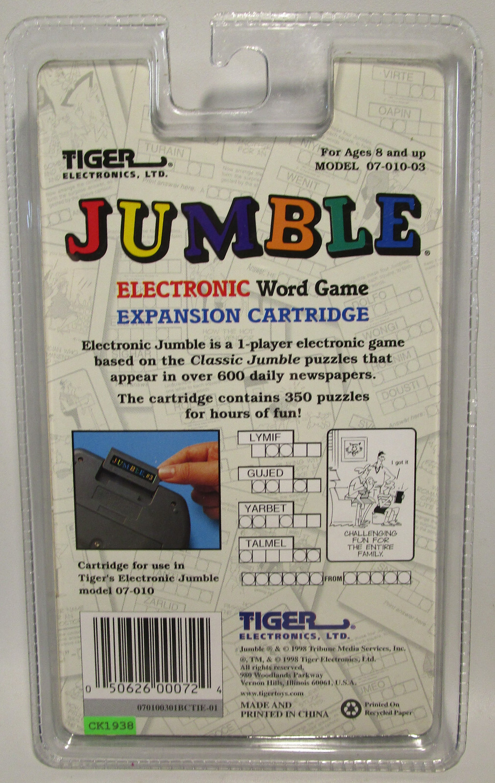 1998 Tiger Electronics Jumble Electronic Word Game Cartridge #3 NIP