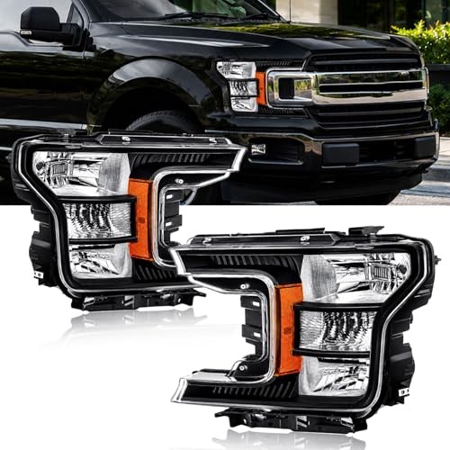Headlights Assembly for 2018-2020 Ford F150 2018 2019 2020 F-150 Amber Reflector