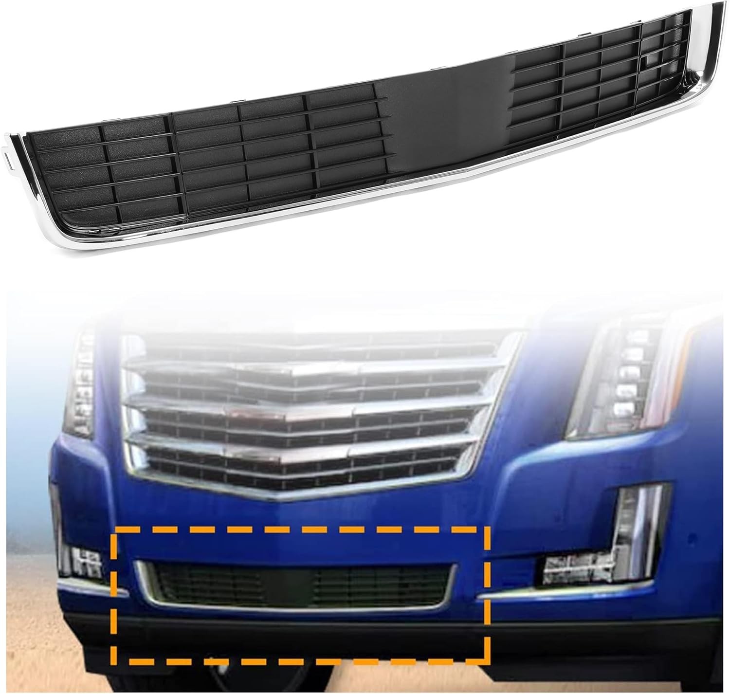 15-20 Cadillac Escalade Front Bumper Lower Grille Chrome Trim GM1036178 23181987