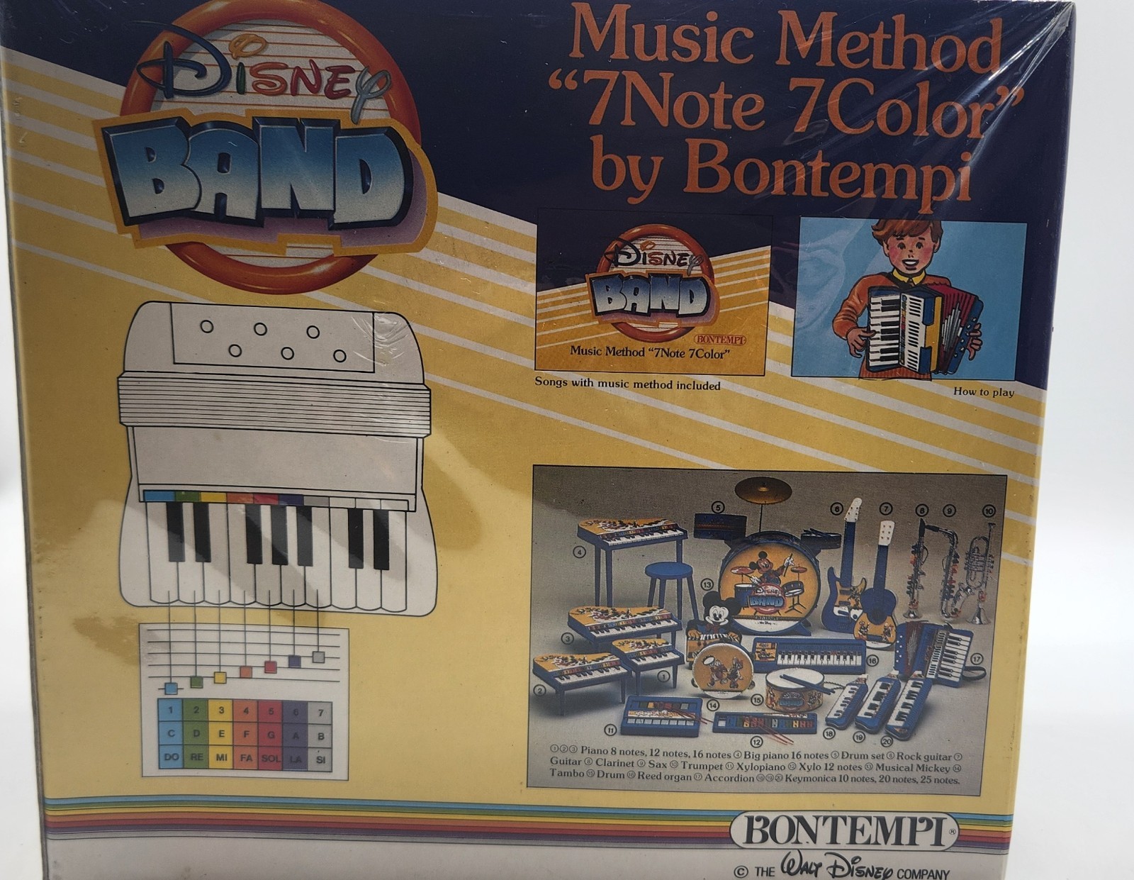 Vintage The Walt Disney Company Band Accordio Music Method “7Note 7Color” ITALY