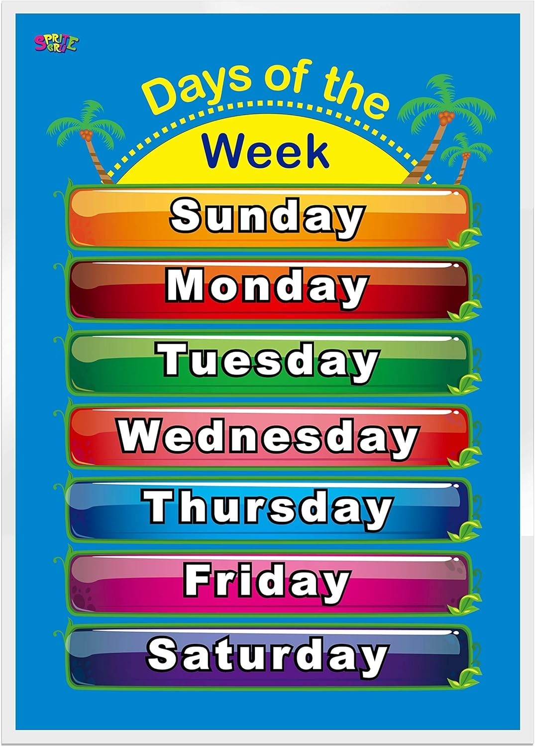 Toddler-Friendly Laminated Posters: Days & of the for Home Classroom