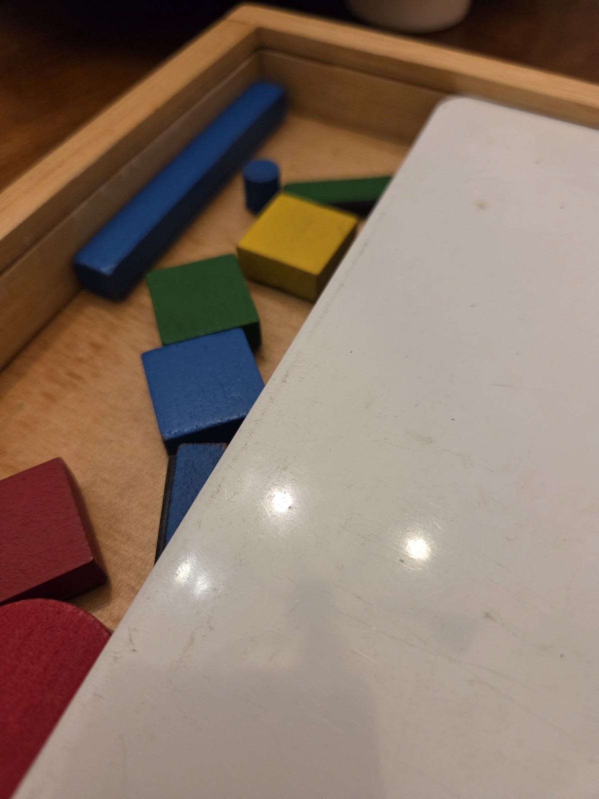 Vintage Magnetic Shape Set Geometric Shapes Red Green Blue Yellow Wood