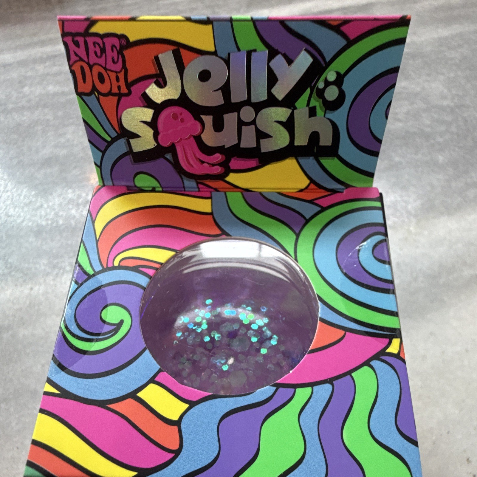 Schylling Nee Doh Jelly Squish Super Solid Squish Squeeze Toy Purple 25330NAB