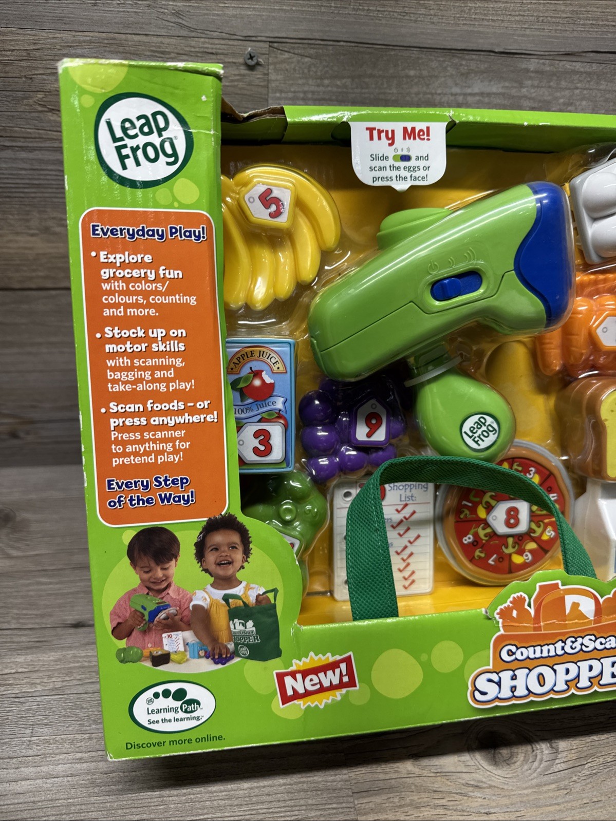 Leapfrog Count & Scan Shopper Food Bag Scanner Number 1-10 New In Box