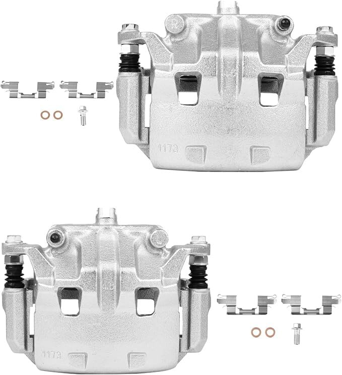 cciyu 19B3123 19B3122 Front Left & Right Brake Calipers with Bracket For Nissan