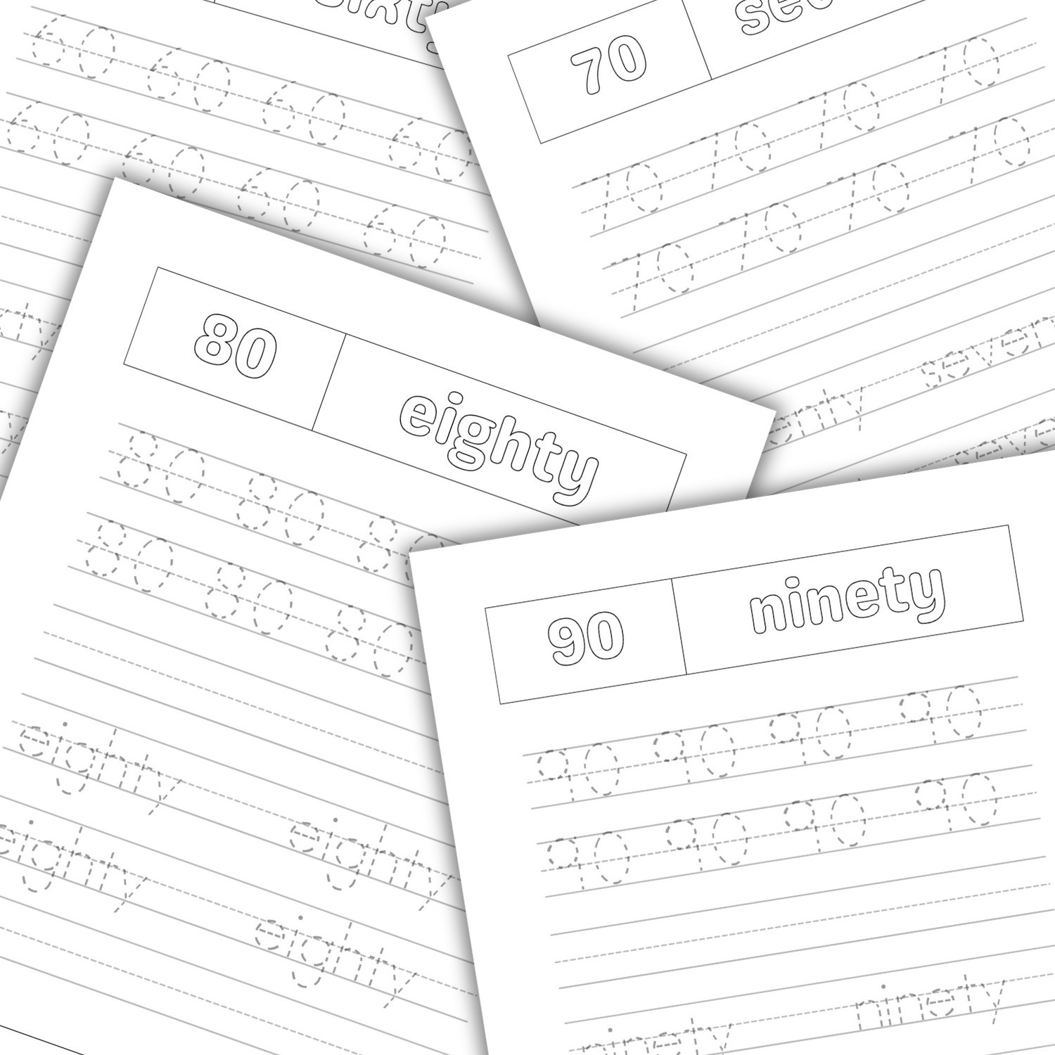 Numbers 1–100 Tracing Worksheets | Printable Number Writing Practice