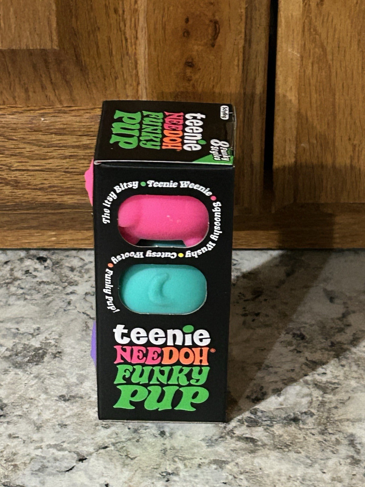 Schylling NEEDOH Teenie NEEDOH Funky Pup 3 Pack, Teal, Pink, Purple