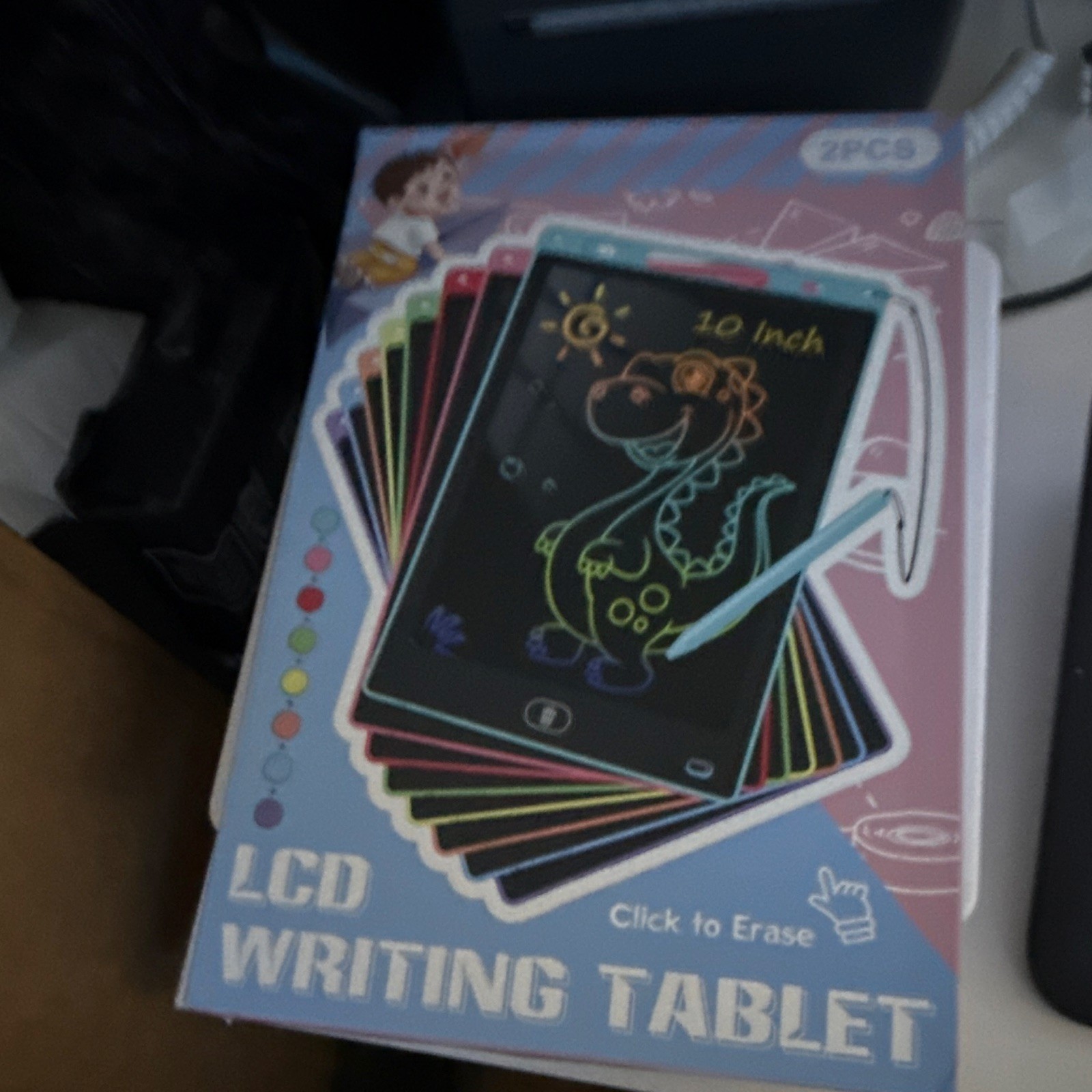 10″ LCD Writing Tablet Click-to-Erase, Age Level 4-7 & 8-11