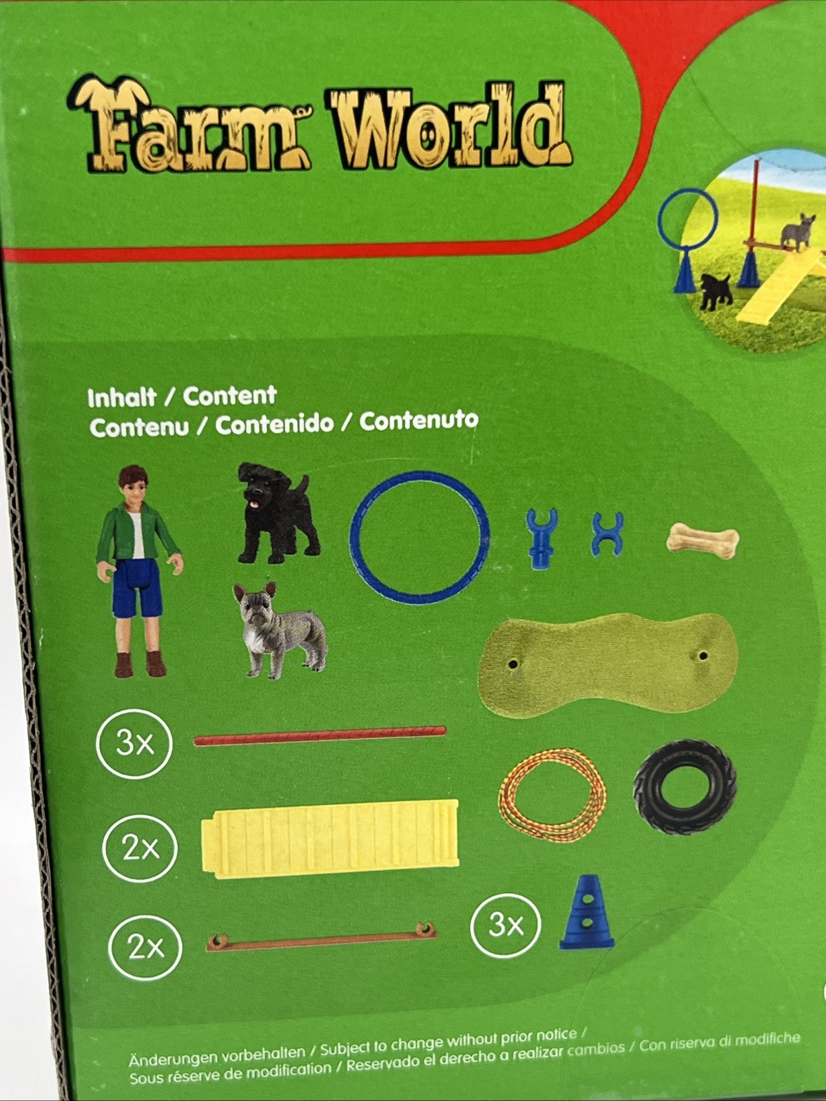 SCHLEICH 42536 Puppy Agility Training Farm World Toy Playset 20 Piece