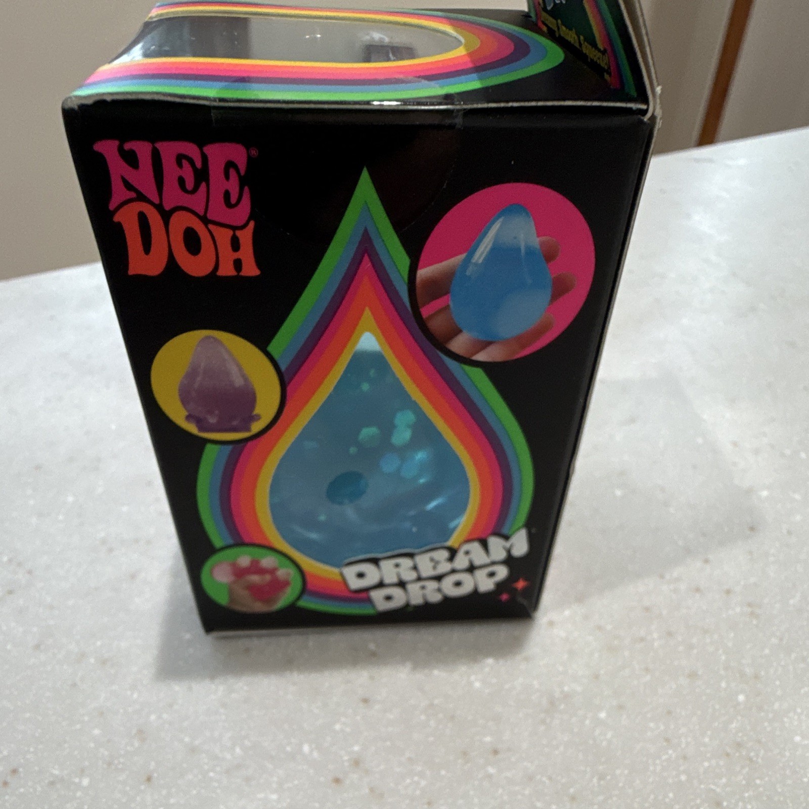 Nee Doh Dream Drop Tactile Smooth Squeezy Stress Reliever Toy, Blue,Purple,Pink
