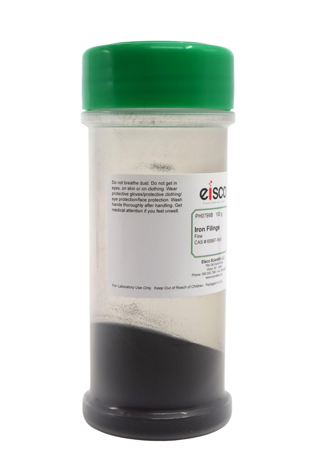 Fine Iron Filings, 100g in Sprinkle Bottle – 40-60 Mesh Iron Shavings for Mag…