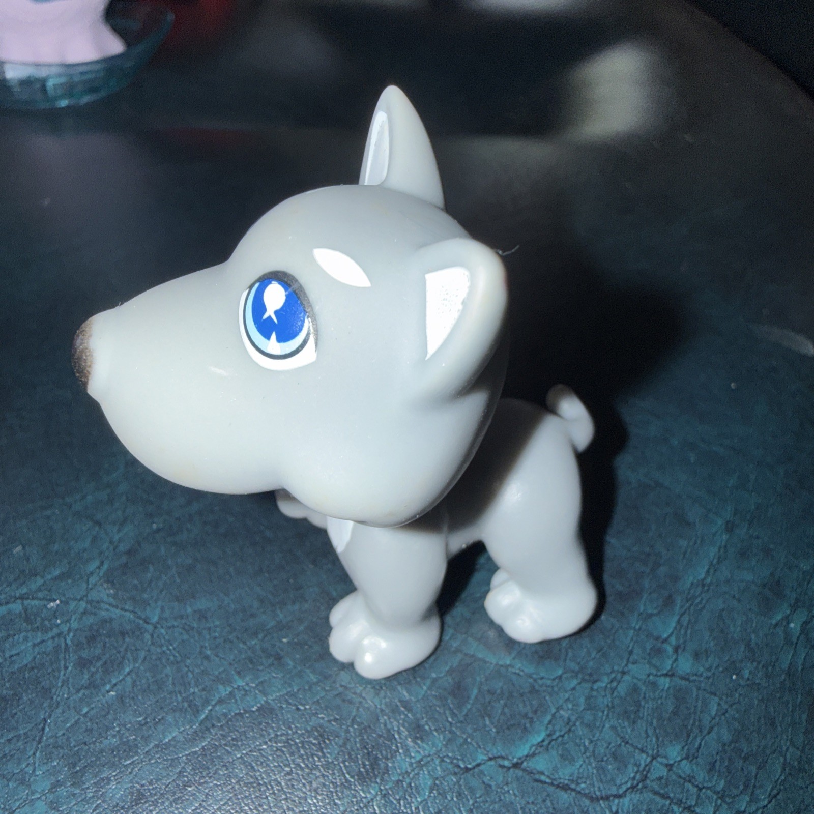 Small Gray Dog/Husky/Wolf Figurine Toy