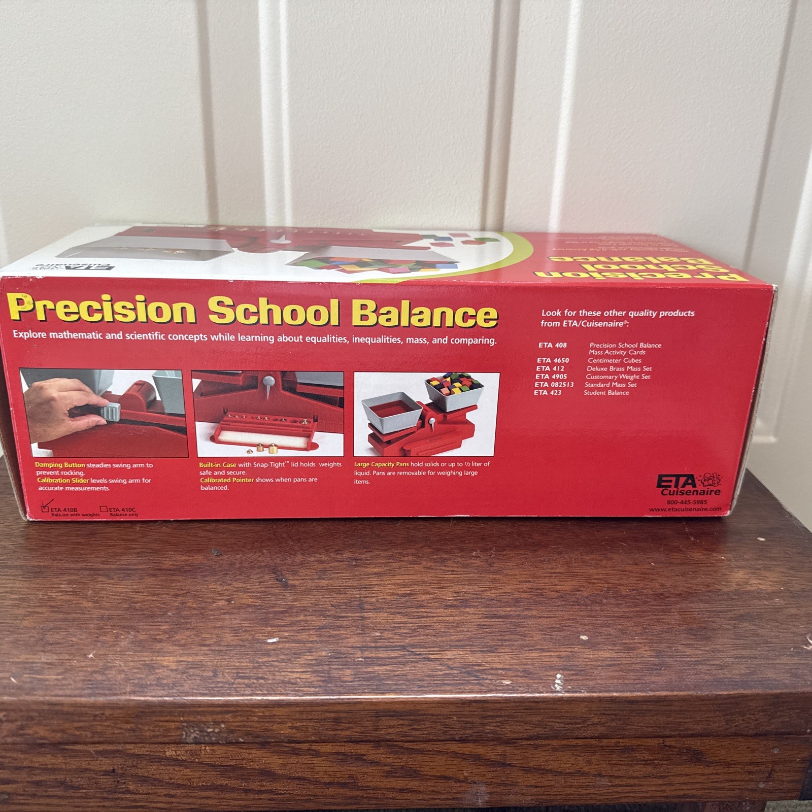 ETA Cuisenaire 410B School Balance Complete Box Manual Brass Weights