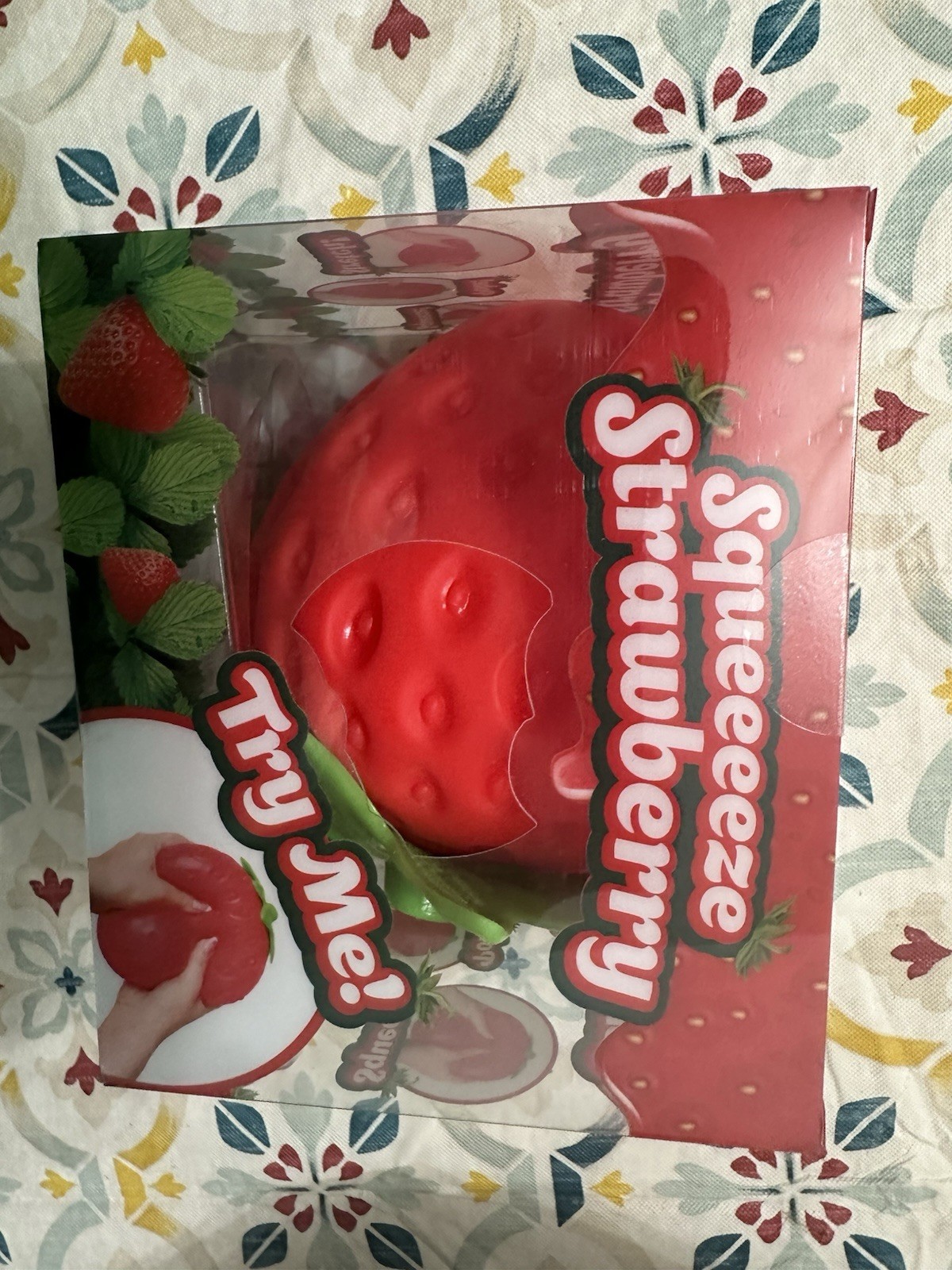 Sunny Days Entertainment Strawberry Stress Squish Squeeze Toy Red Green 470551