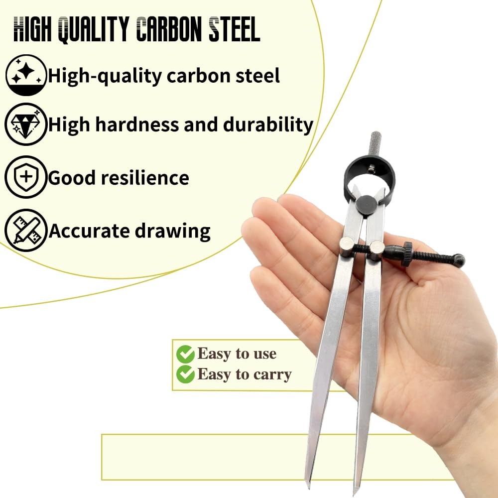 Leather Craft Compass, 6 Inch Professional Divider Steel…