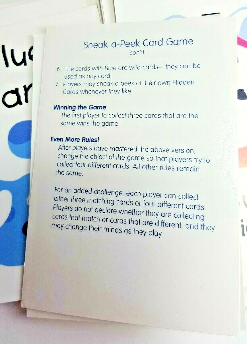 1998 Blue’s Clues Card Game ~ Ages 3 & Up ~ 2 Fun Games ~ University Games
