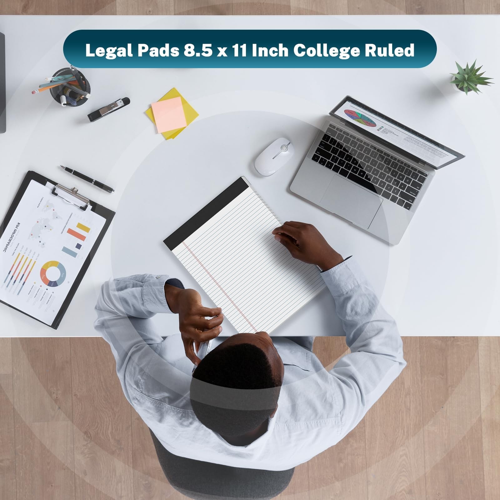 12 Pcs Legal Pads 8.5″ x 11″ College Ruled Note Pads 8.5 x 11.75 Inch Micro-P…