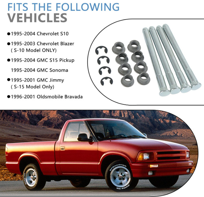 Door Hinge Pin and Bushing Kits Compatible with 1994-2004 Chevy S10 GMC Blazer