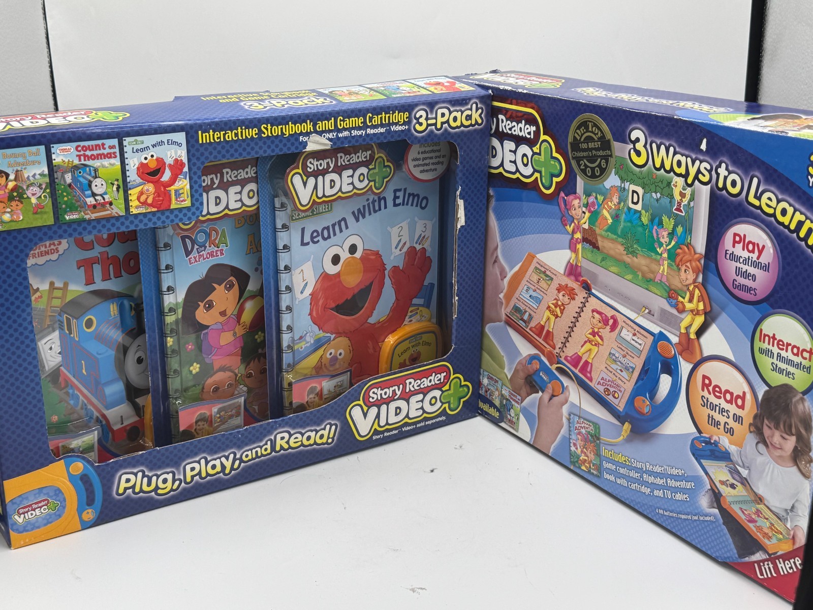 NEW Story Reader Video Plus Early Learning System With 4 Books & Cartridges Elmo