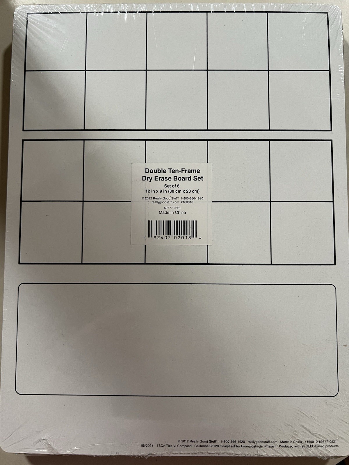Really Good Stuff Double Ten – Frame Dry Erase Board Set Set of 6 New Math