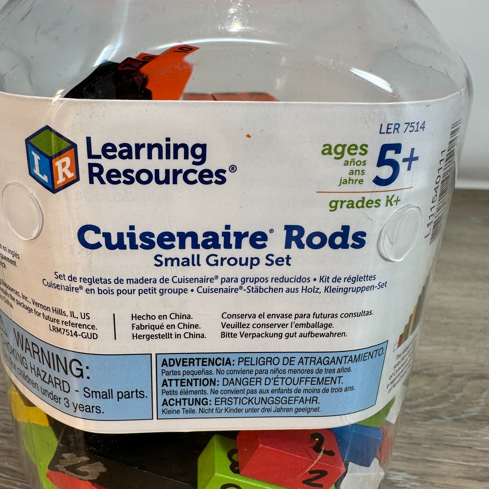 Learning Resources Cuisenaire Rods Small Group Set Wood Math Rods Grades K+