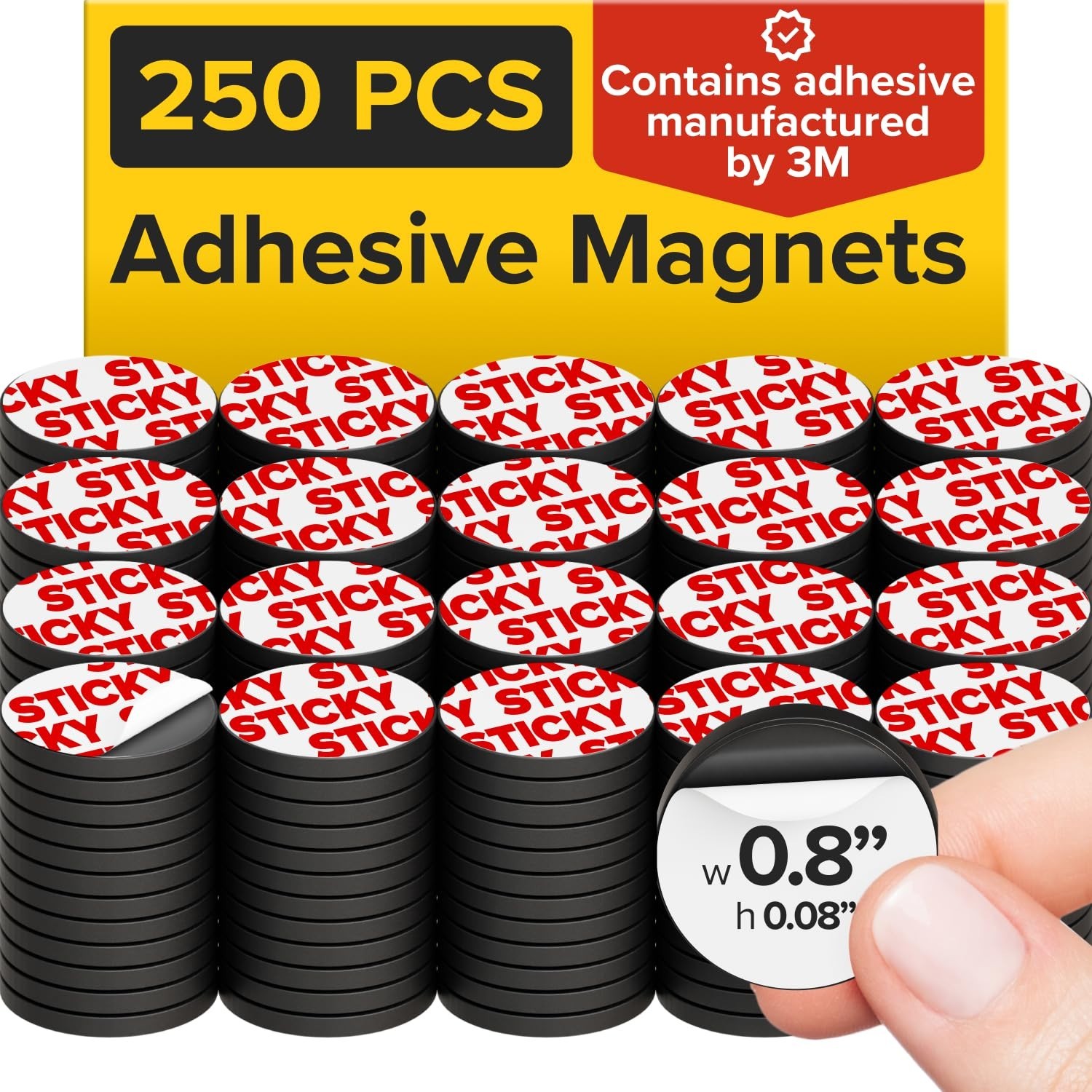 Adhesive Magnetic Dots – 250 pcs Flexible Magnets for Crafts