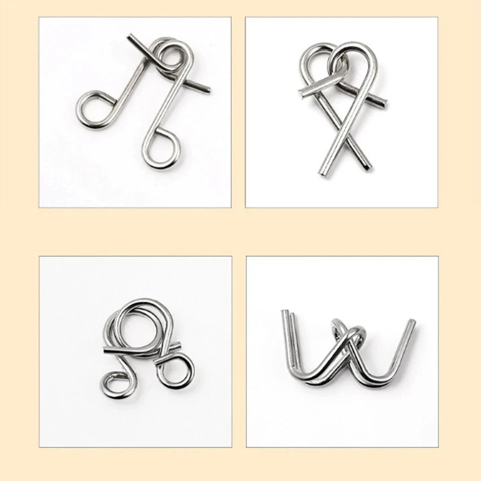 32 pcs Metal Montessori Puzzle Wire IQ Mind Brain Teaser Children Adults Toys US