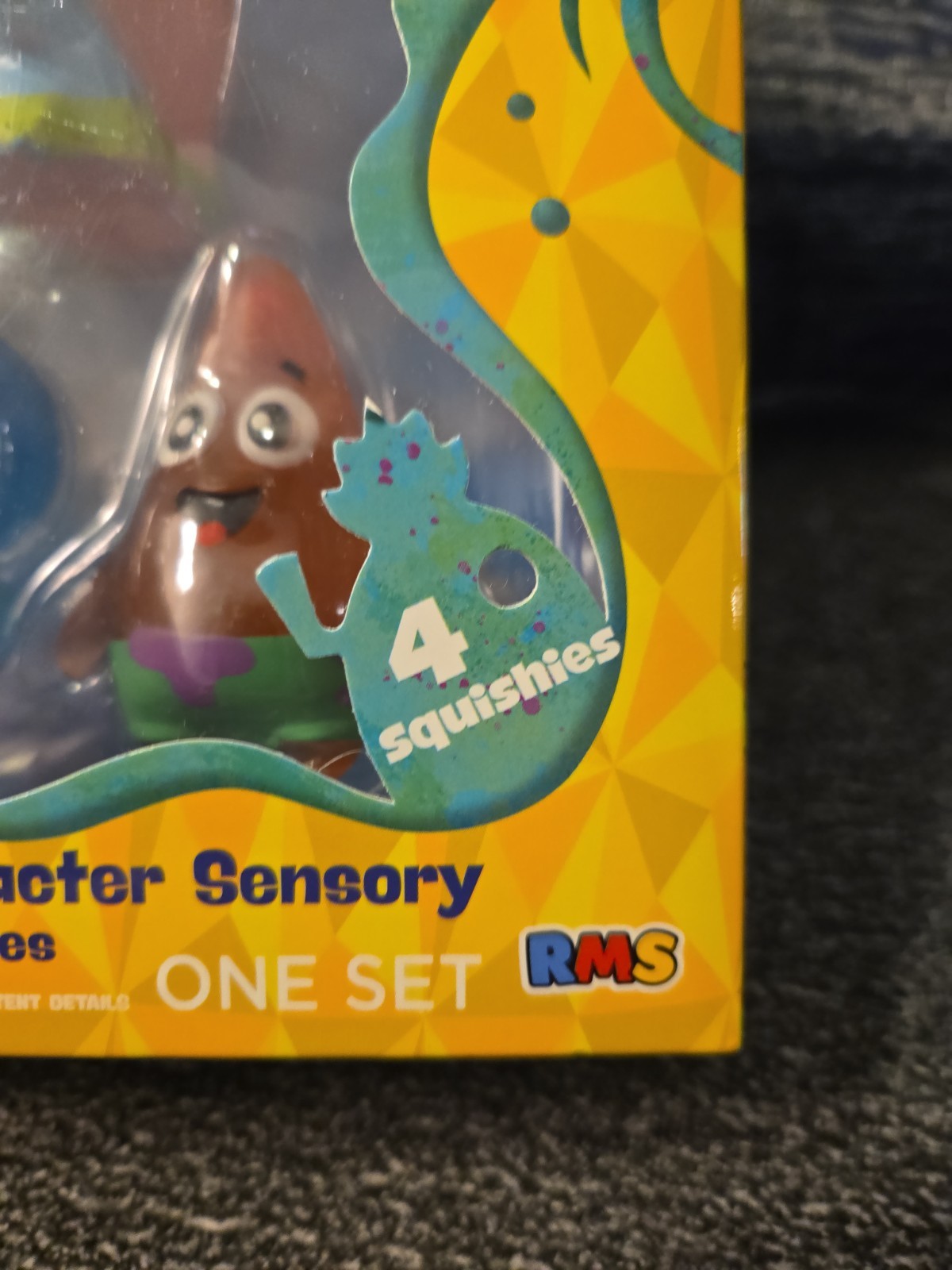 Nicklelodeon SpongeBob SquarePants Character Sensory 4 pack squishies RMS NIB