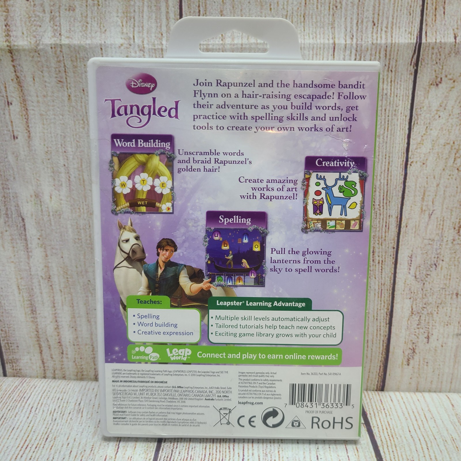 Leapfrog Leapster Tangled Game Leapster 1 and 2 Ages 4-7 Spelling Word Building