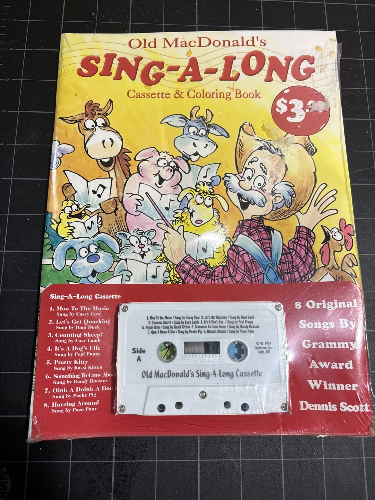 Vintage Old MacDonald’s Sing-A-Long Coloring Book Cassette Dennis In Packaging