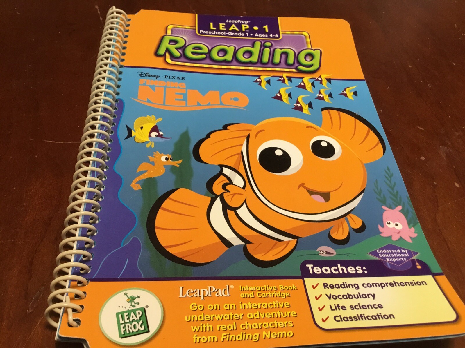 Leap Frog Leap 1 Reading Finding Nemo Book only 4-6 years