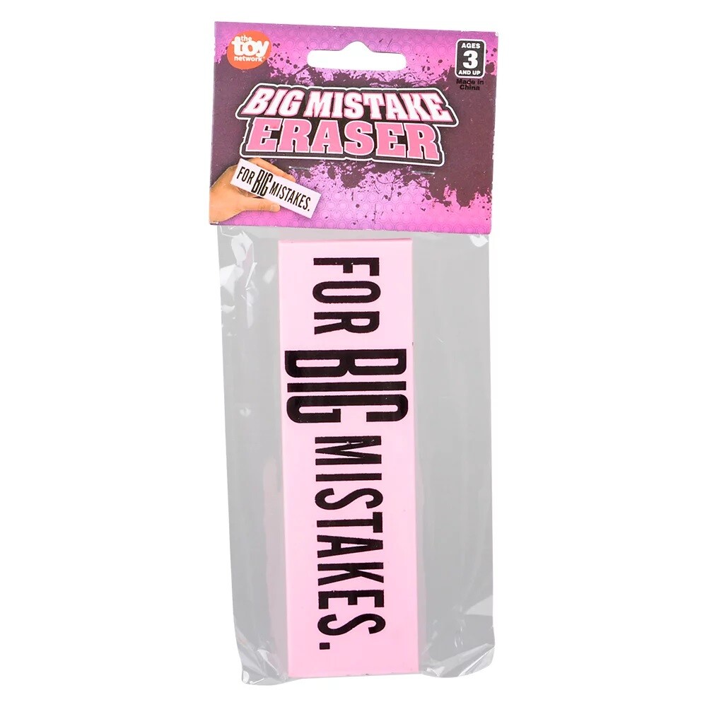 For Big Mistakes. Giant Pink Erasers (5.5″) Large Pencil Rubber Eraser Back