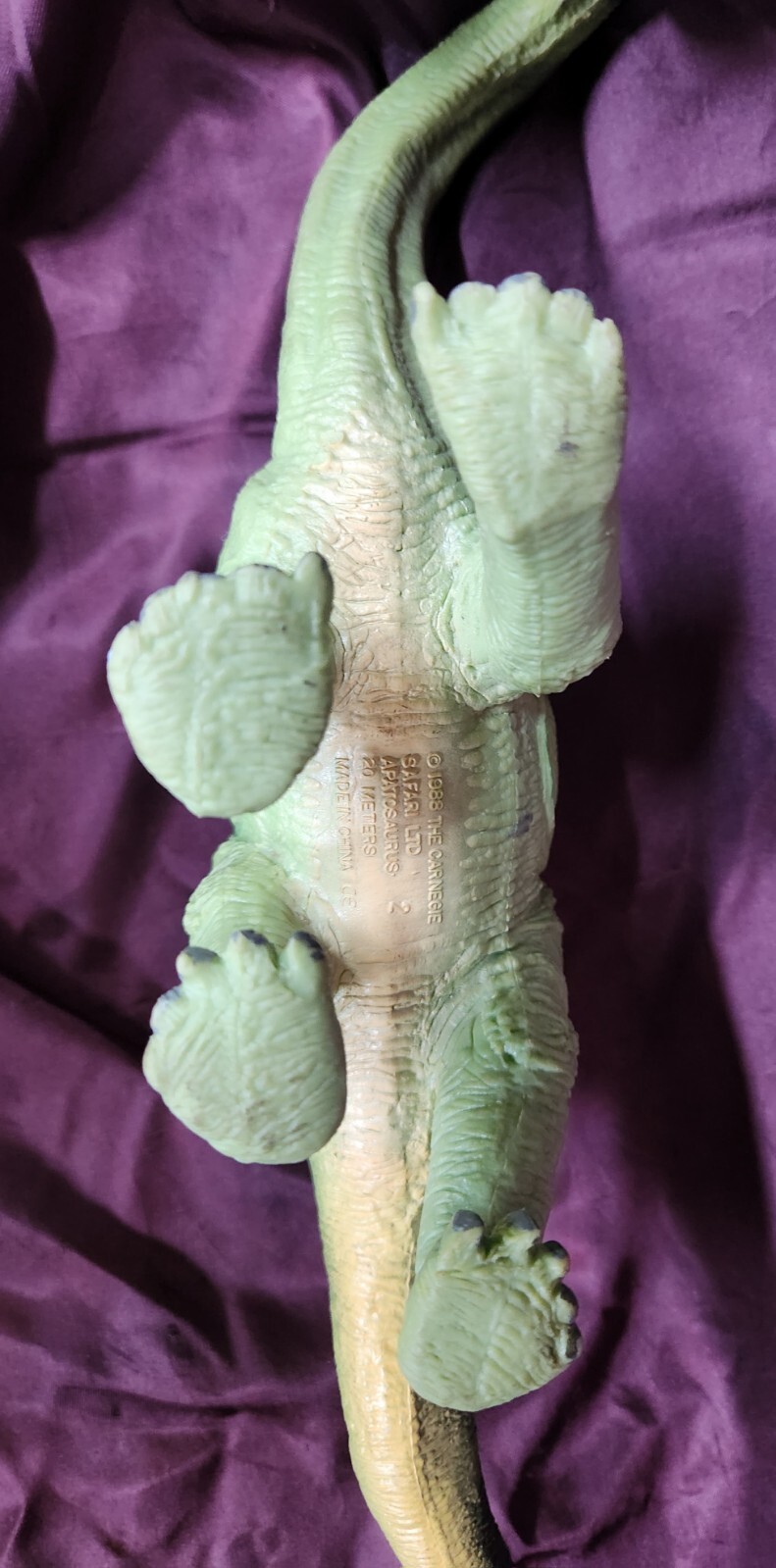 1988 Carnegie Collection Safari Ltd Apatosaurus Vintage Educational 17″ Hard PVC