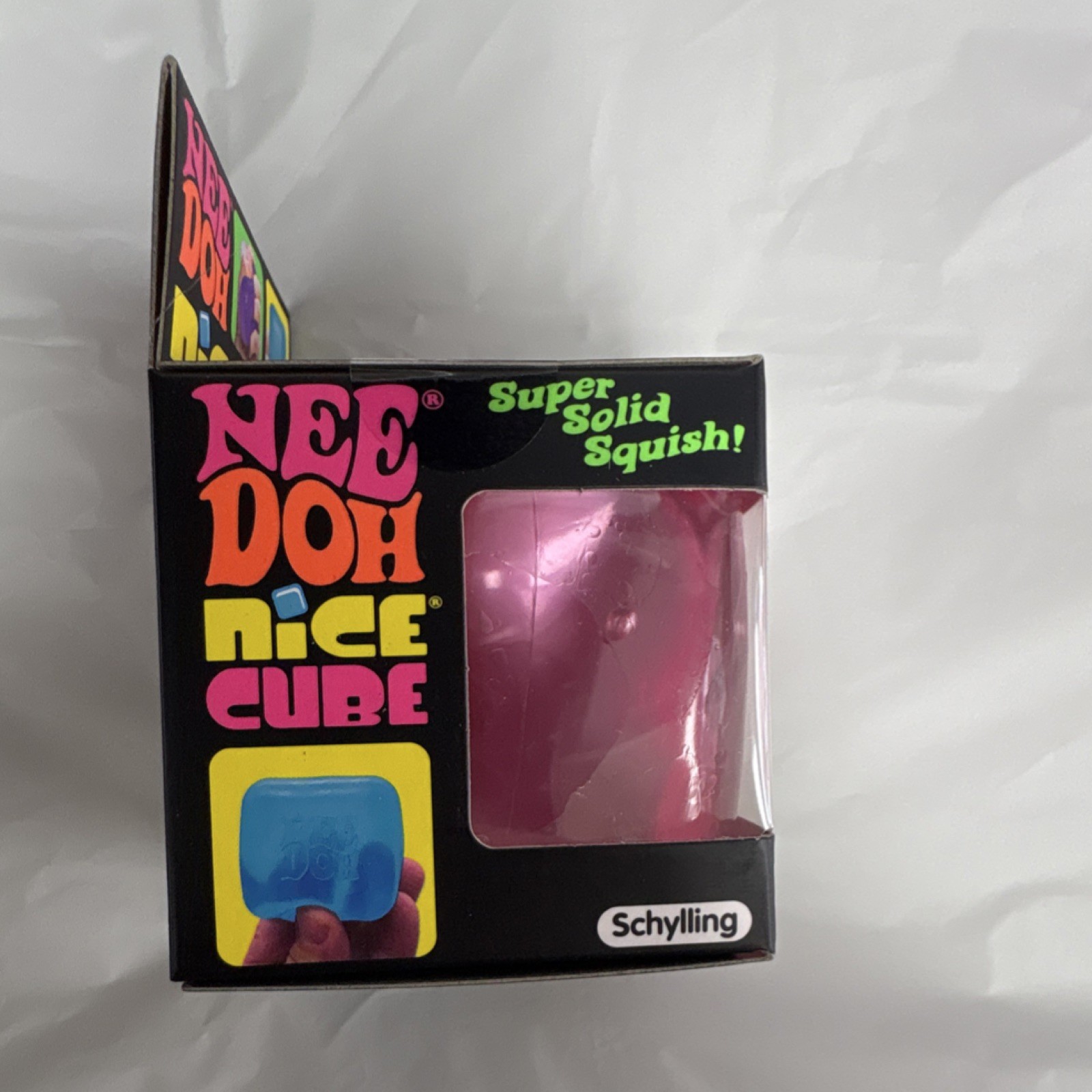 Schylling Nee Doh Nice Cube Super Solid Squish Pink Toy 25307HY