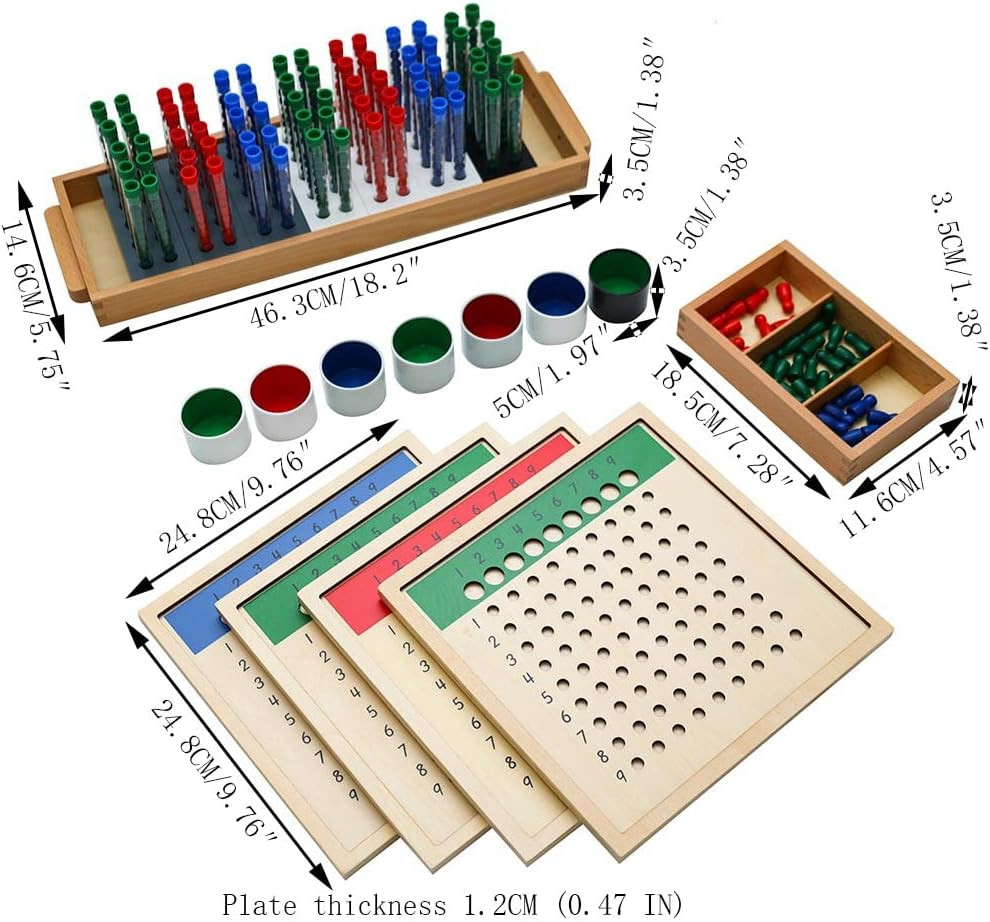 Montessori Long Division Board (Test Tube Division Group),Montessori Math Toys M