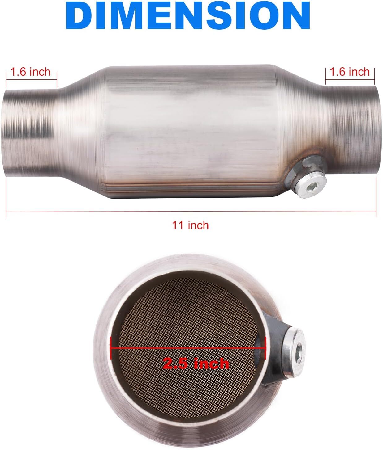 Catalytic Converter 2.5 Inch 2 Pcs, High Flow Universal Catalytic Convert Inlet
