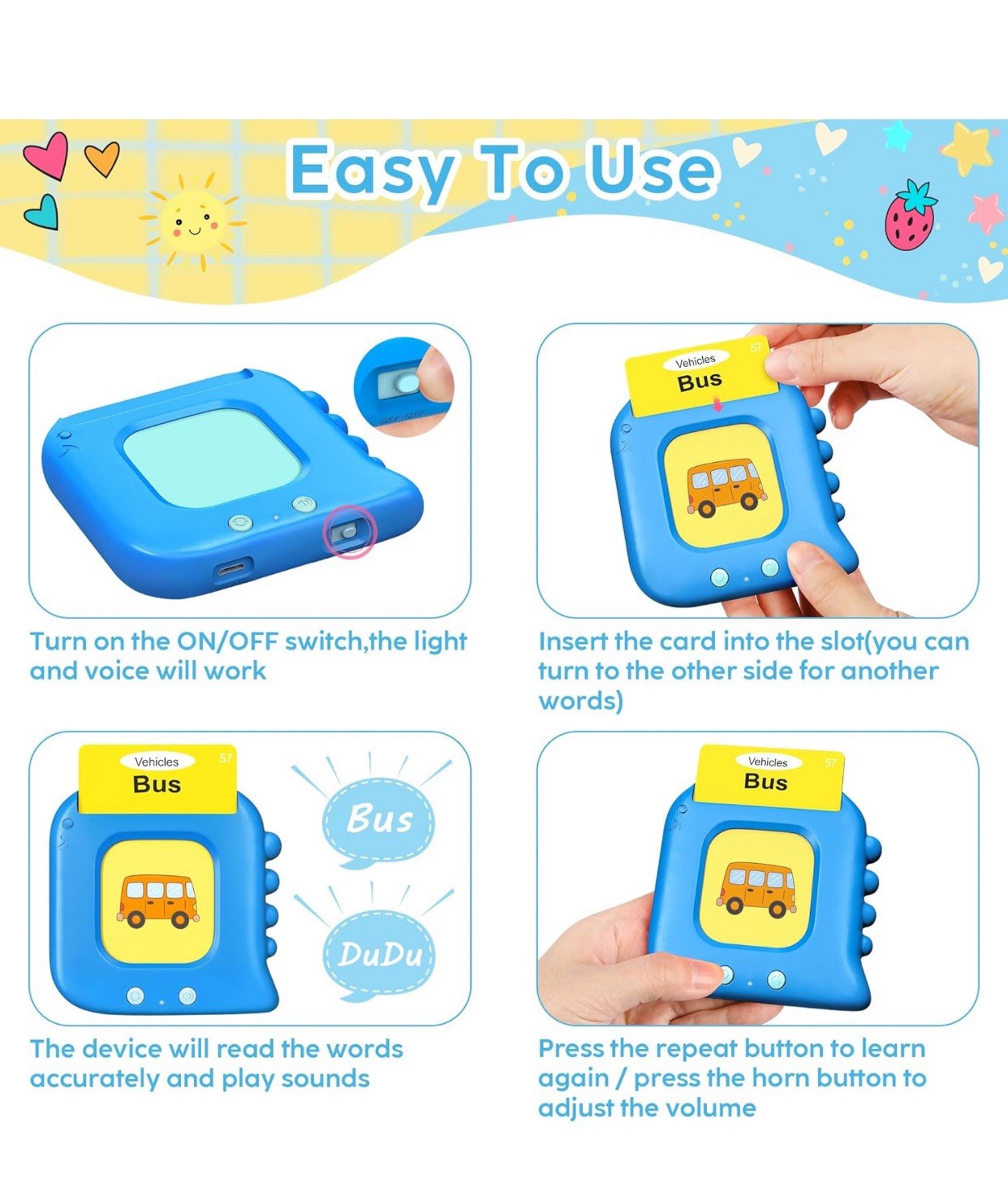 Talking Flash Cards Educational Toys/Autistic Sensory Toy-240 Sight Words.