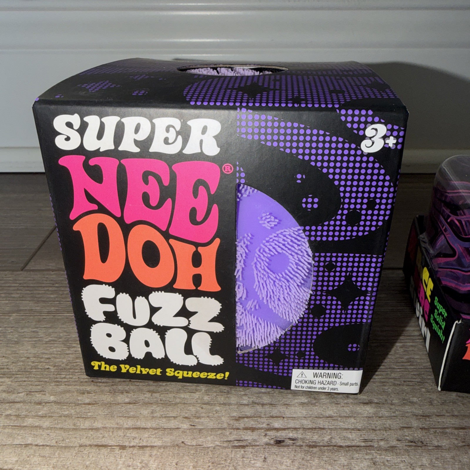 PURPLE SUPER Needoh Fuzz Ball Nee Doh Squishy & Needoh Nice Berg Swirl Lot 2pc