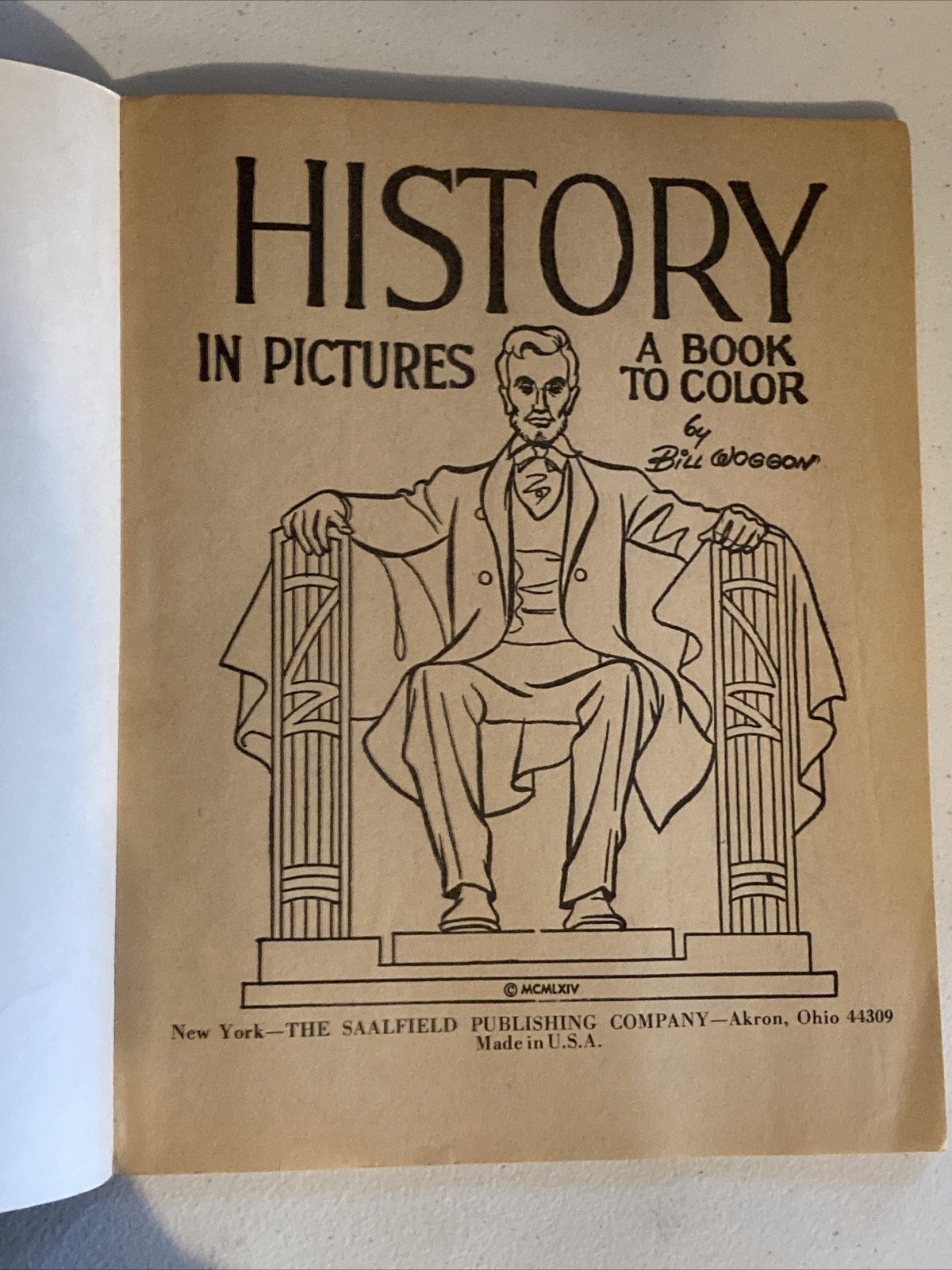 Vintage History in Pictures – A Book to Color Saalfield Publishing 1964 Coloring