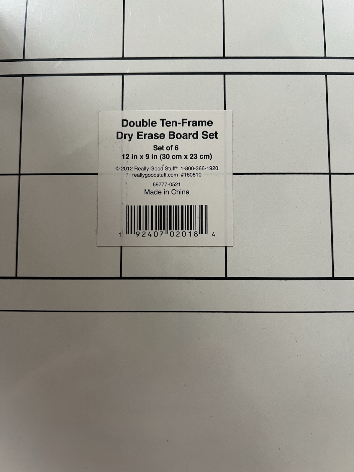Really Good Stuff Double Ten – Frame Dry Erase Board Set Set of 6 New Math