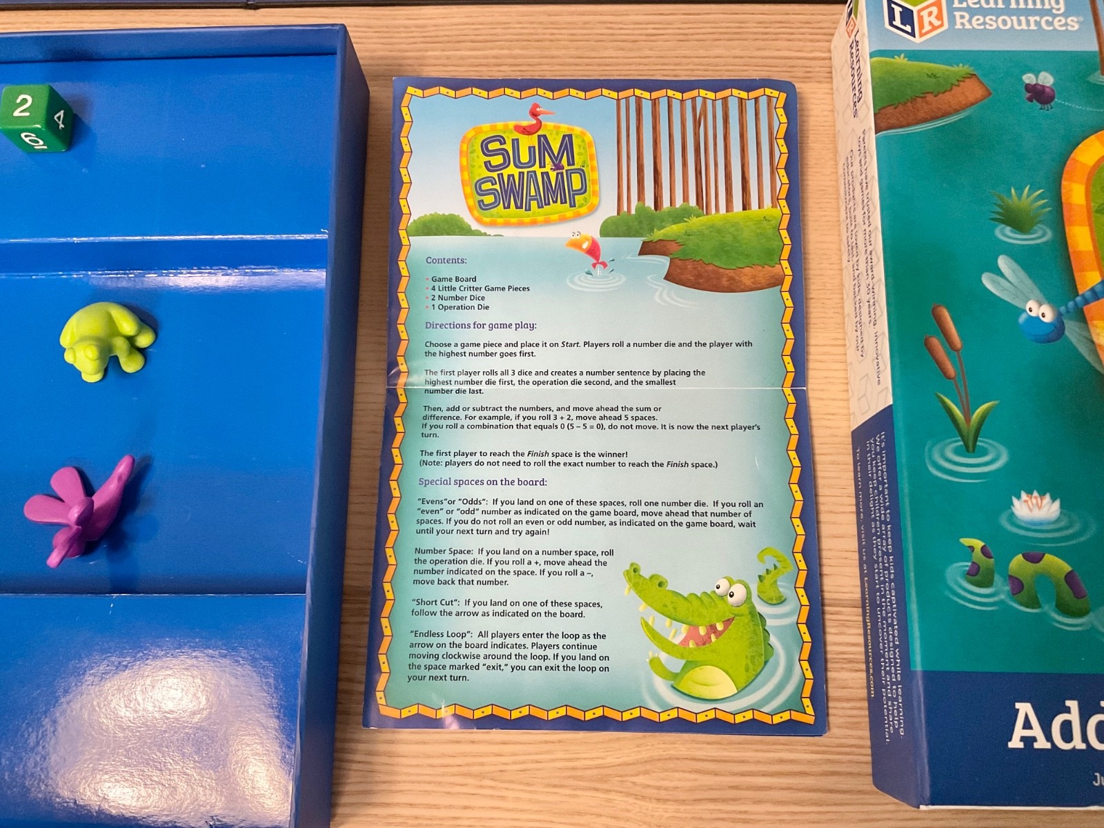 100% Complete Sum Swamp Add & Subtract Educational Board Game Preschool Toddler