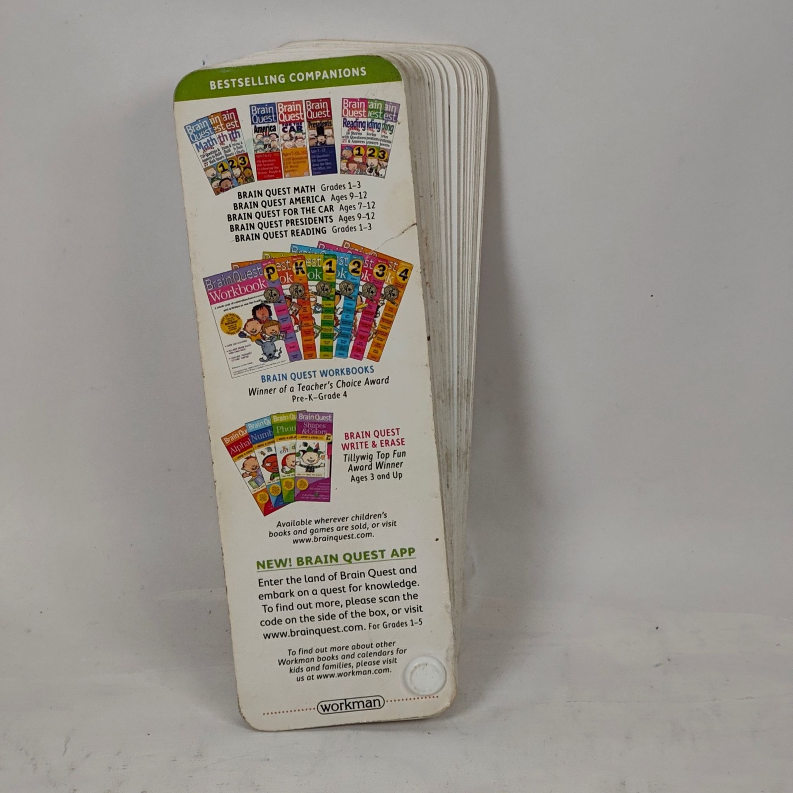 Brain Quest Flash Cards Deck 1 Kindergarten Ages 5-6 300 Q&A Preschool Workman
